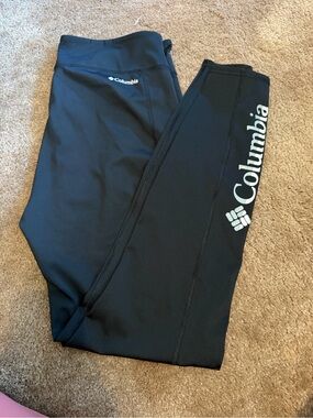 Columbia Black Athletic Performance Leggings with Logo